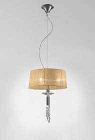 Tiffany Polished Chrome-Soft Bronze Crystal Ceiling Lights Mantra Shaded Crystal Fittings